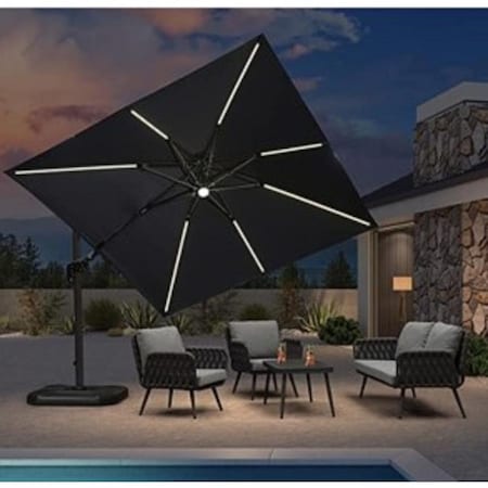 Living Accents Living Accents Roman 10 ft. Tiltable Blue Offset Umbrella YQ-008